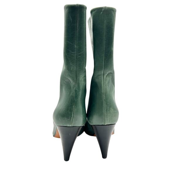Pancaldi Women's Green Leather Mid Calf Boots Size EU 36 US 5.5-6 - Picture 8 of 14